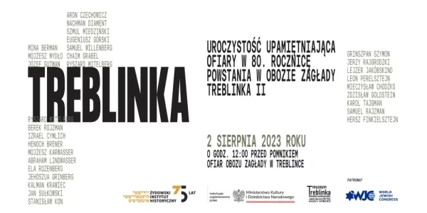 80. rocznica buntu więźniów obozu śmierci Treblinka II - baner